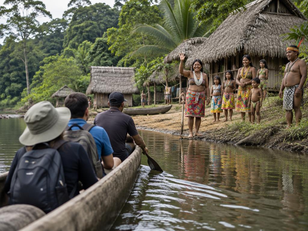 Community-led cultural exchange with an Emberá community along a Panamanian river