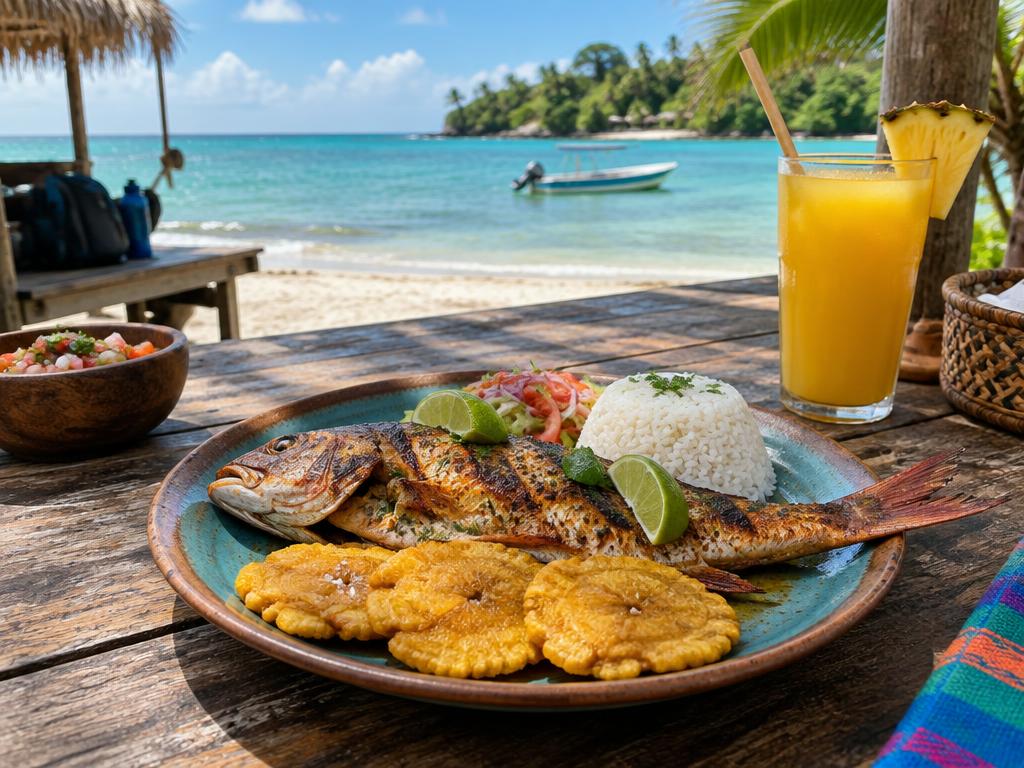 Fresh seafood adventure-day lunch served beachside in Panama